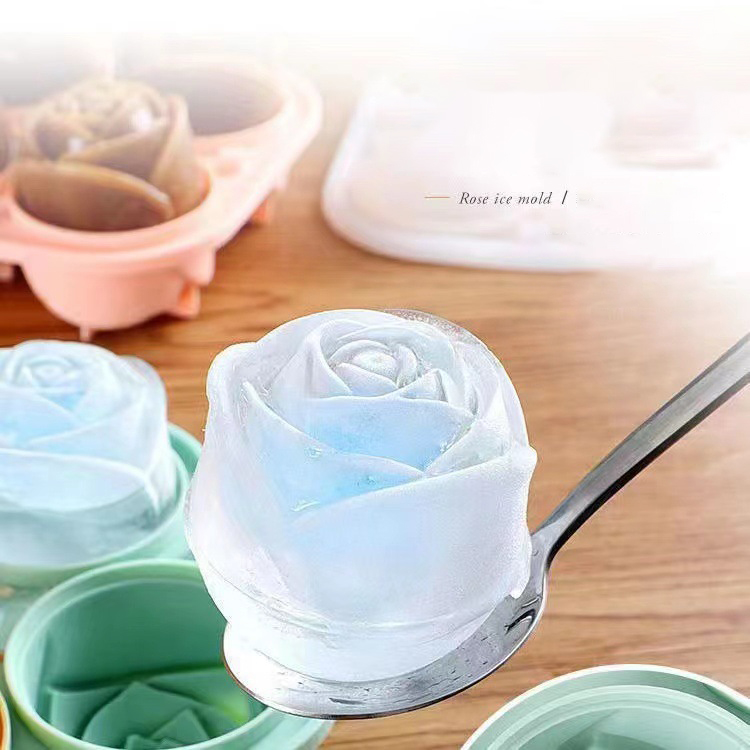 Kitchen Appliances Brand - 3D Rose Ice Molds 4 Holes